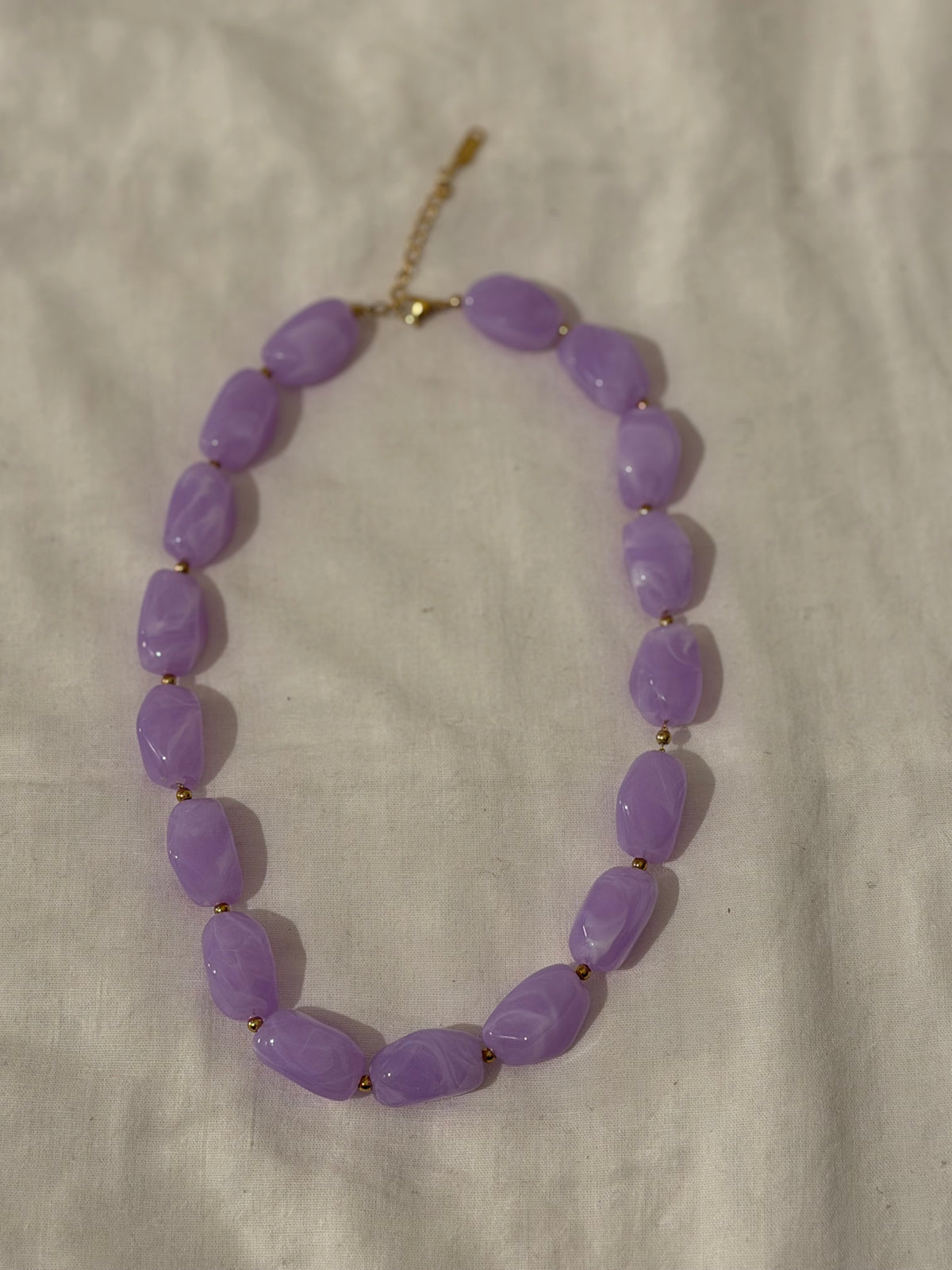 Chunky lila kralen ketting