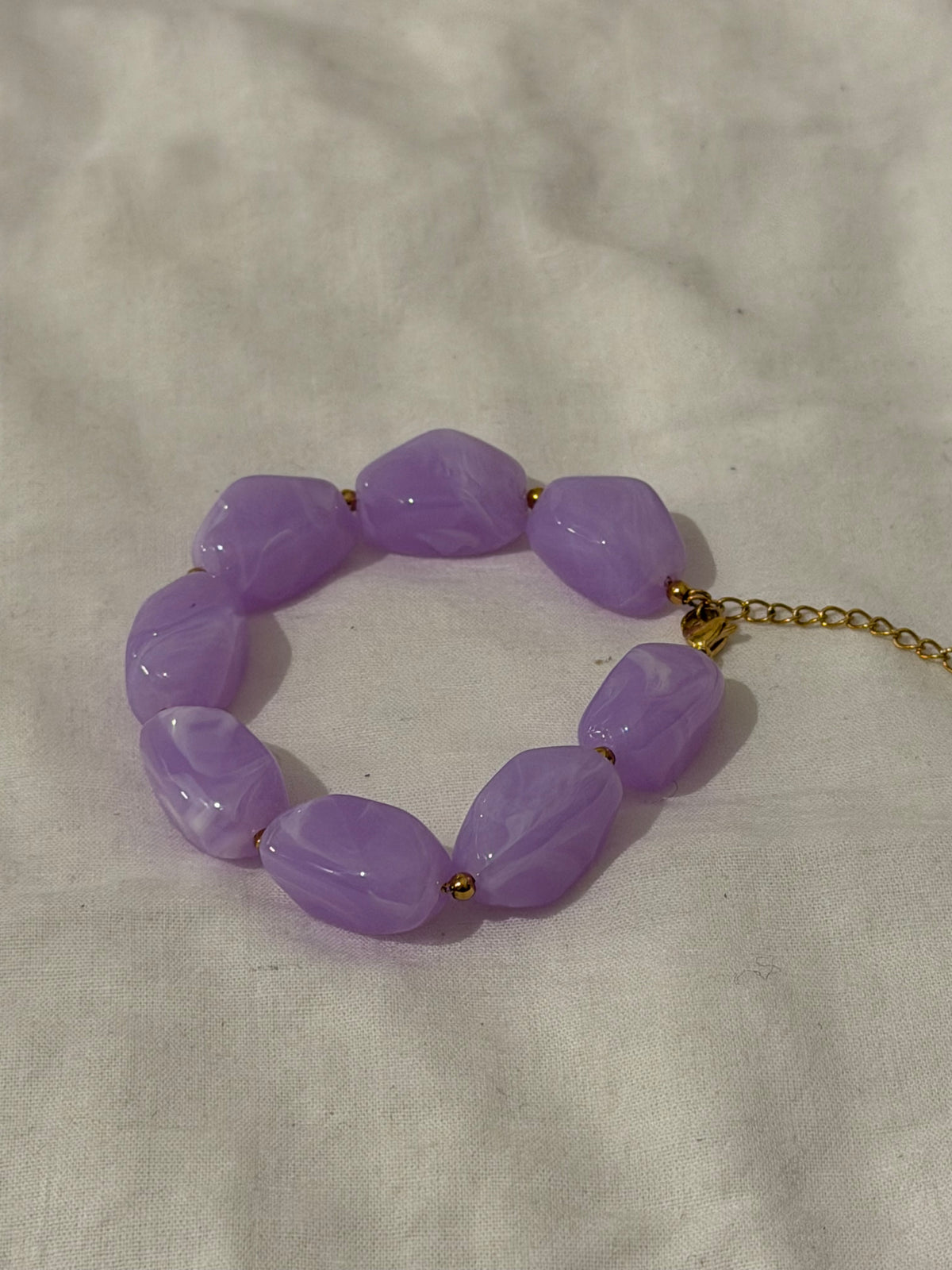 Chunky lila kralen armband
