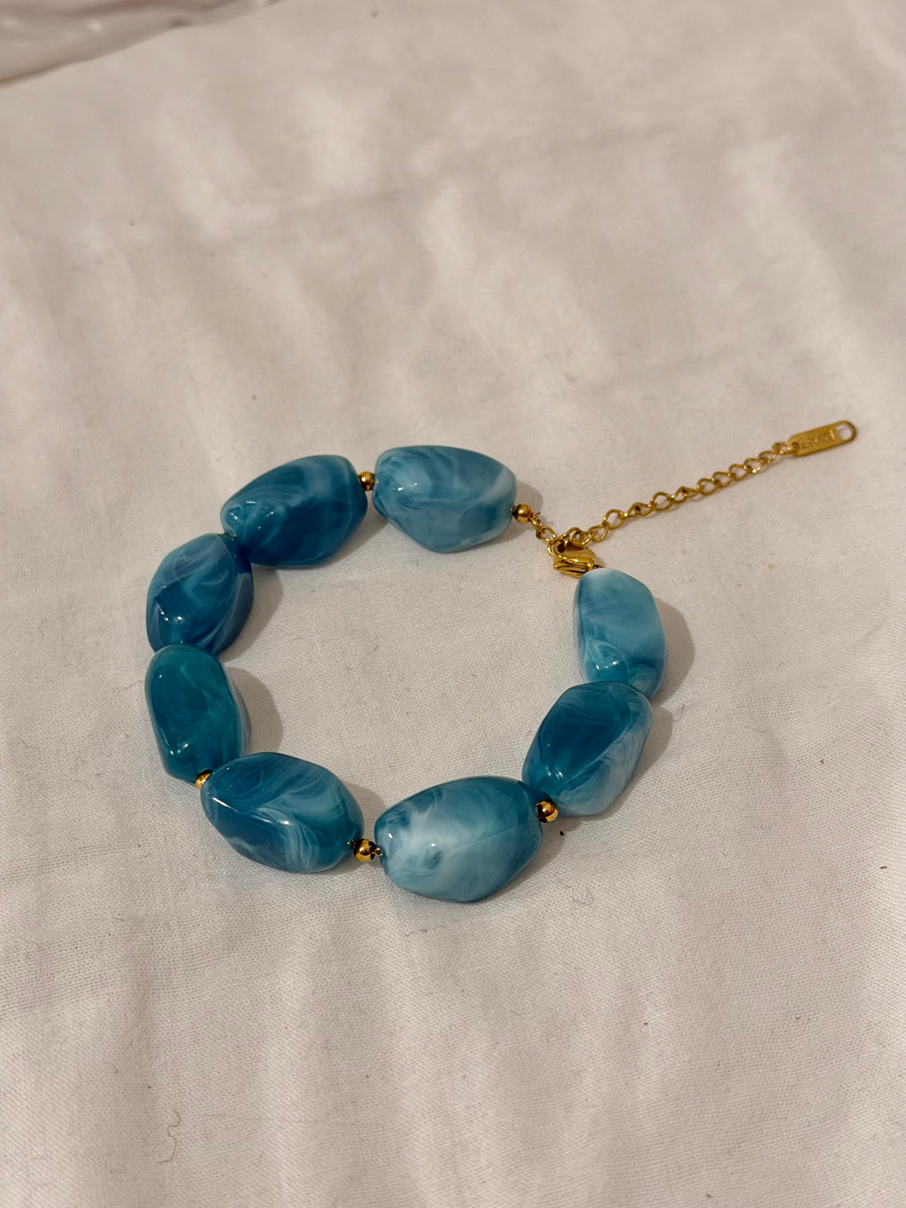 Chunky blauwe kralen set