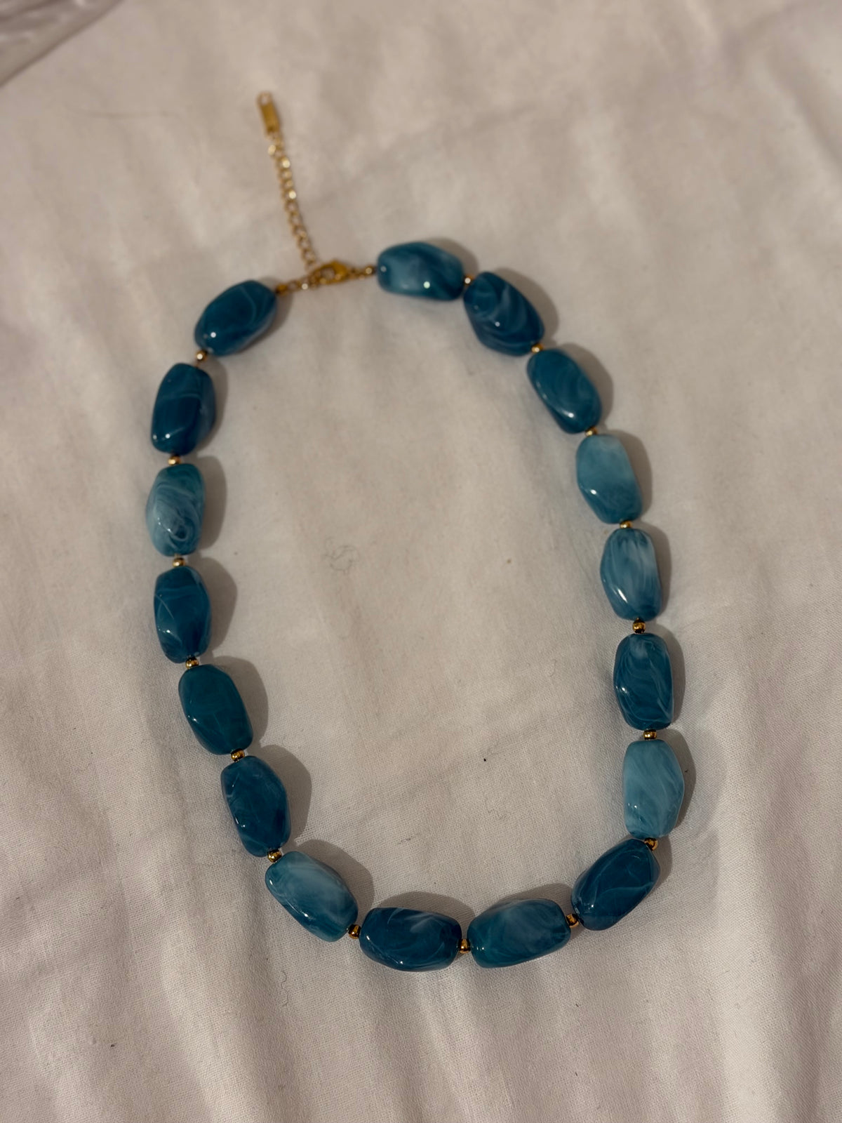 Chunky blauwe kralen set