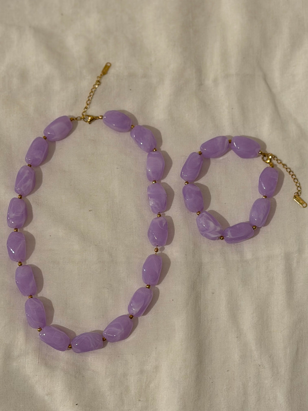 Chunky lila kralen set