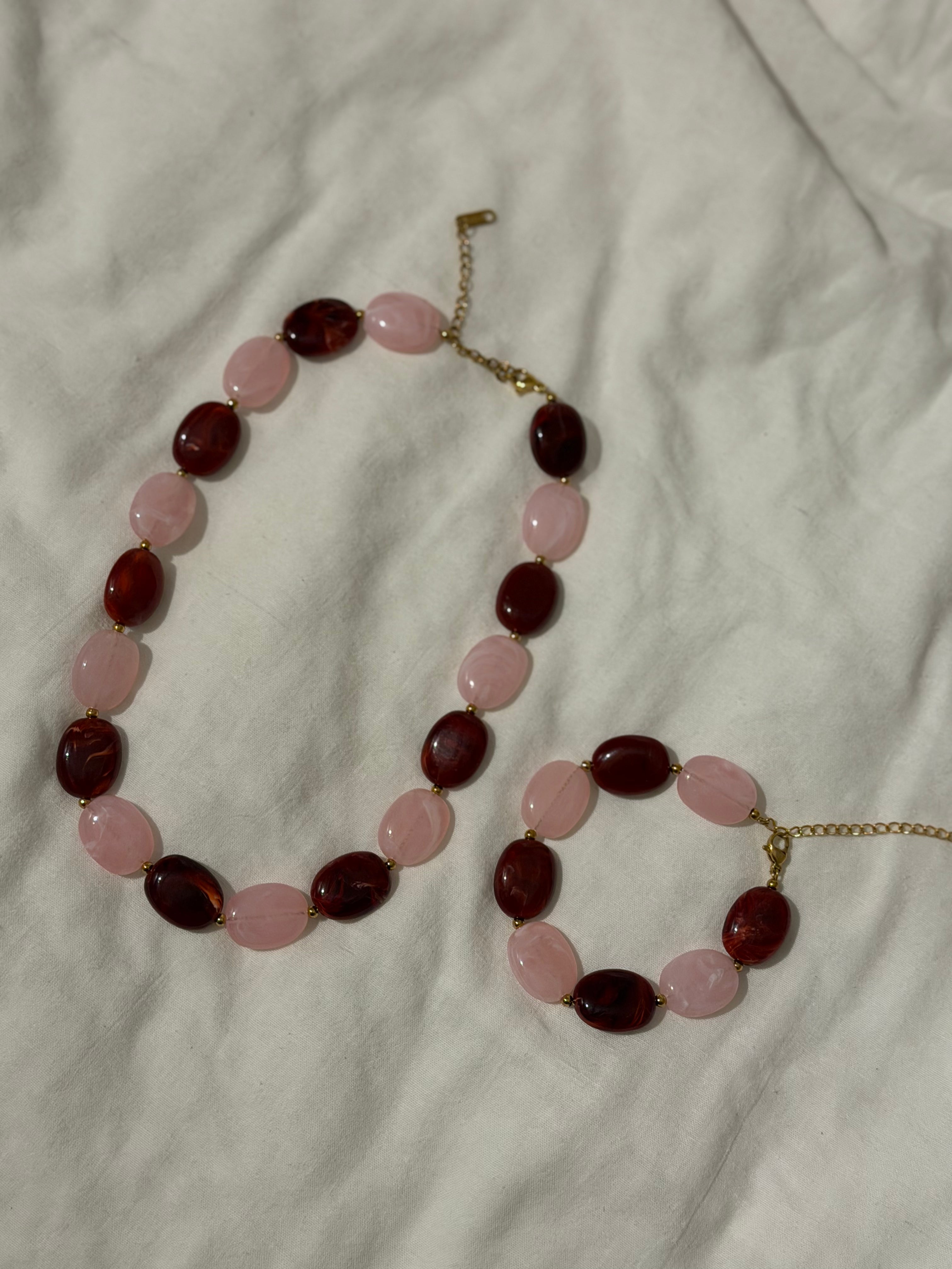 Rood/Roze kralen set