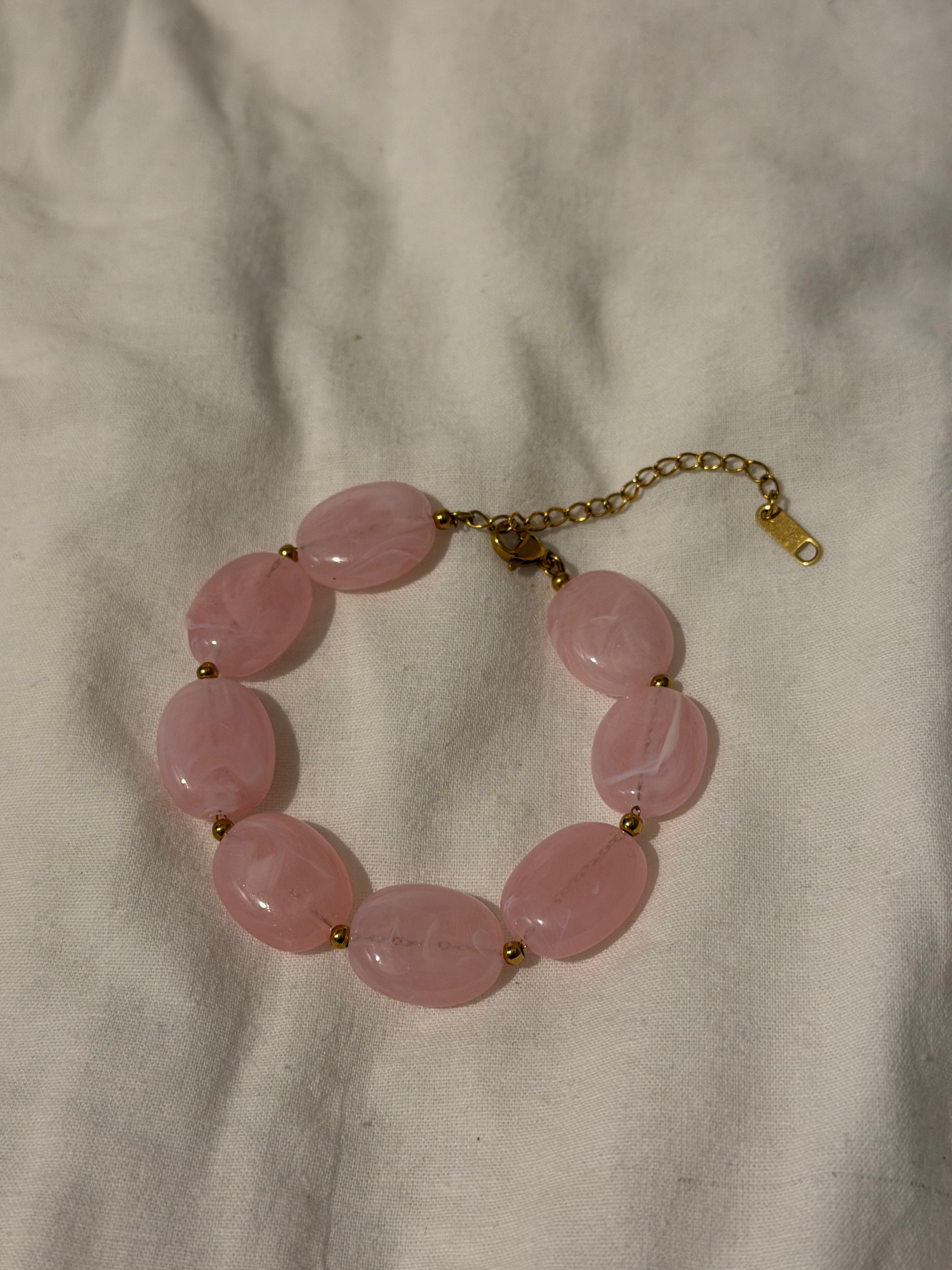 Roze kralen armband
