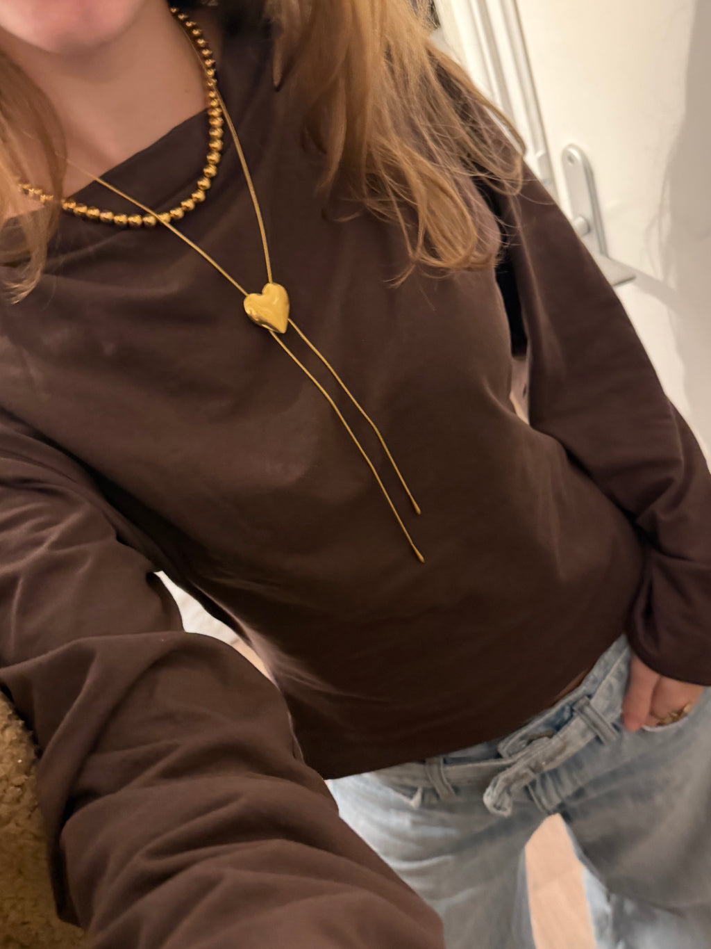 Hart Y-ketting verstelbaar bedel