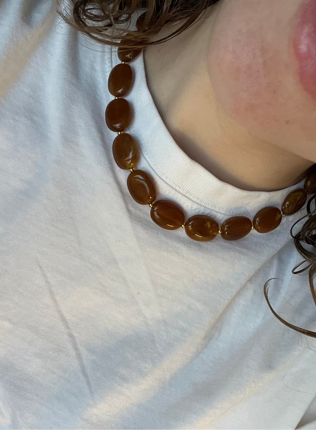 Bruine kralen ketting
