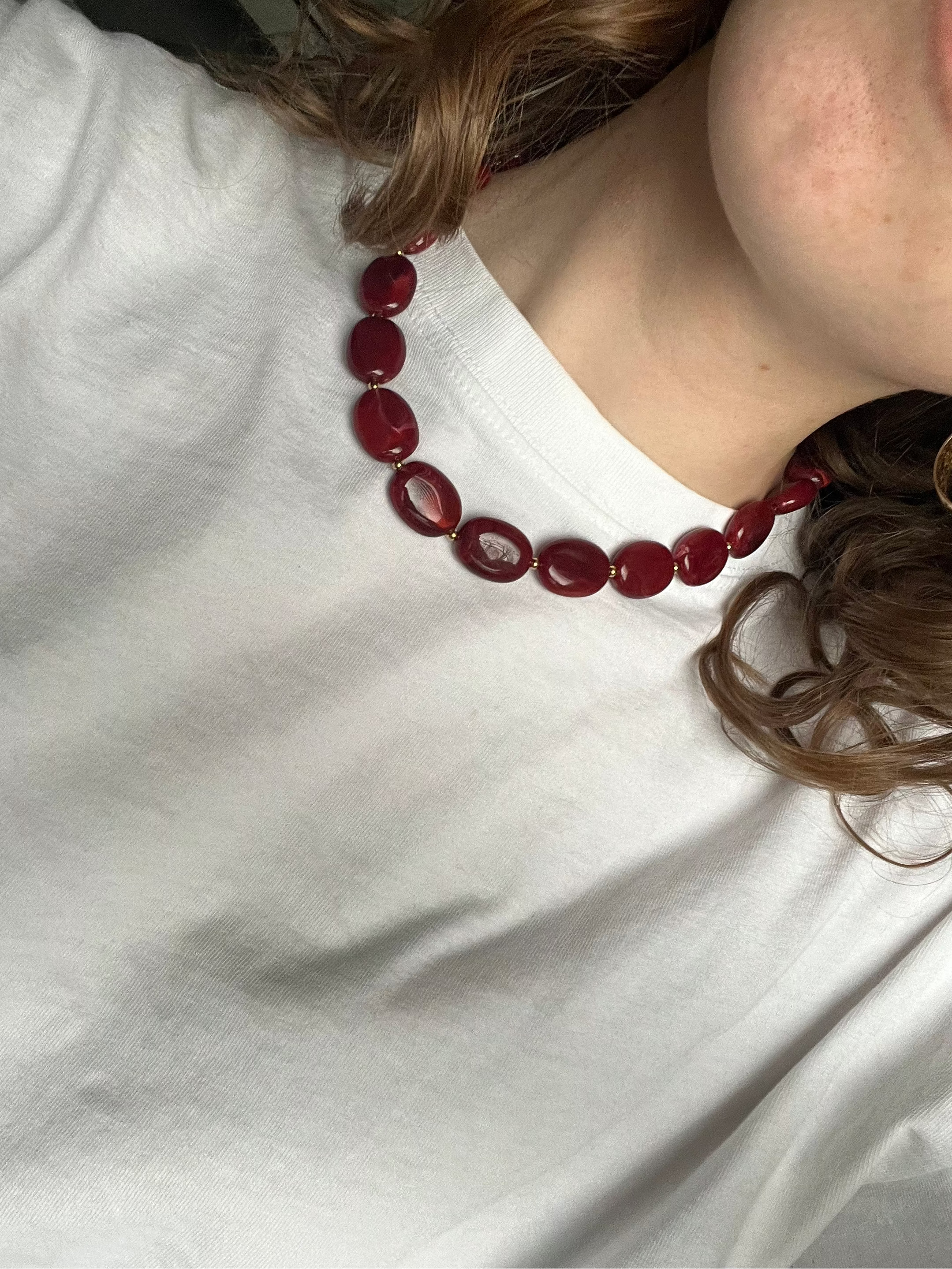 Rode kralen ketting