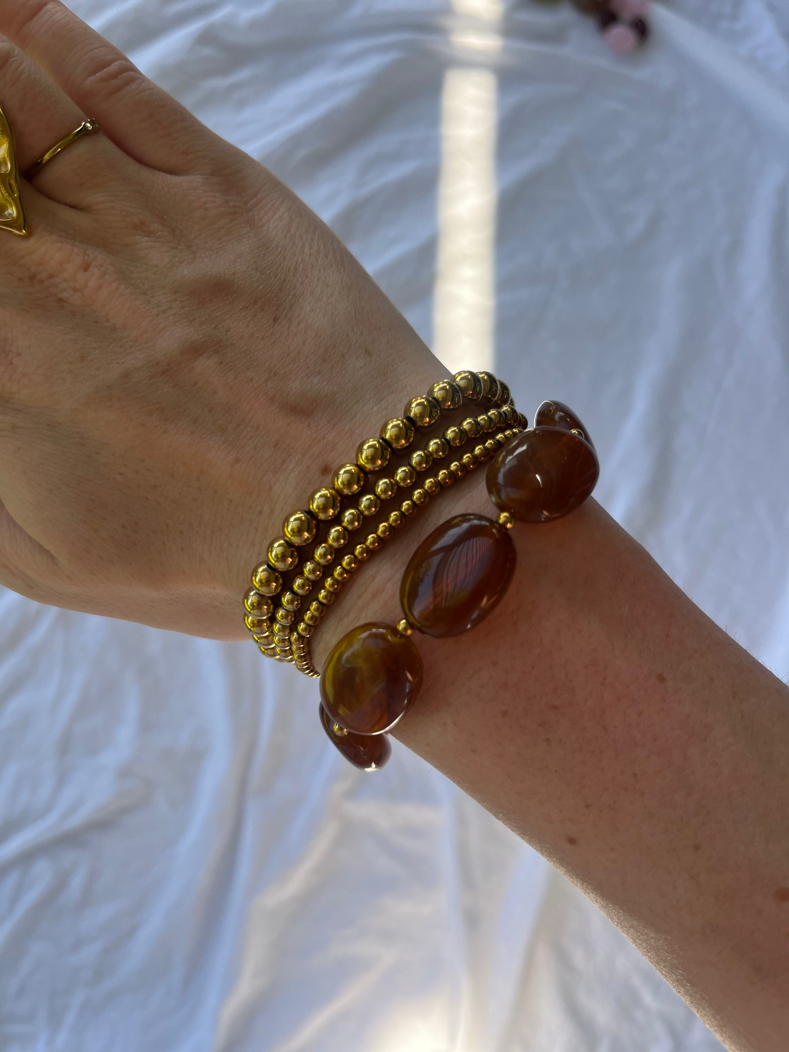 Bruine kralen armband