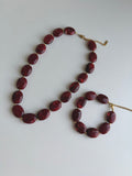 Rode kralen set (ketting en armband)