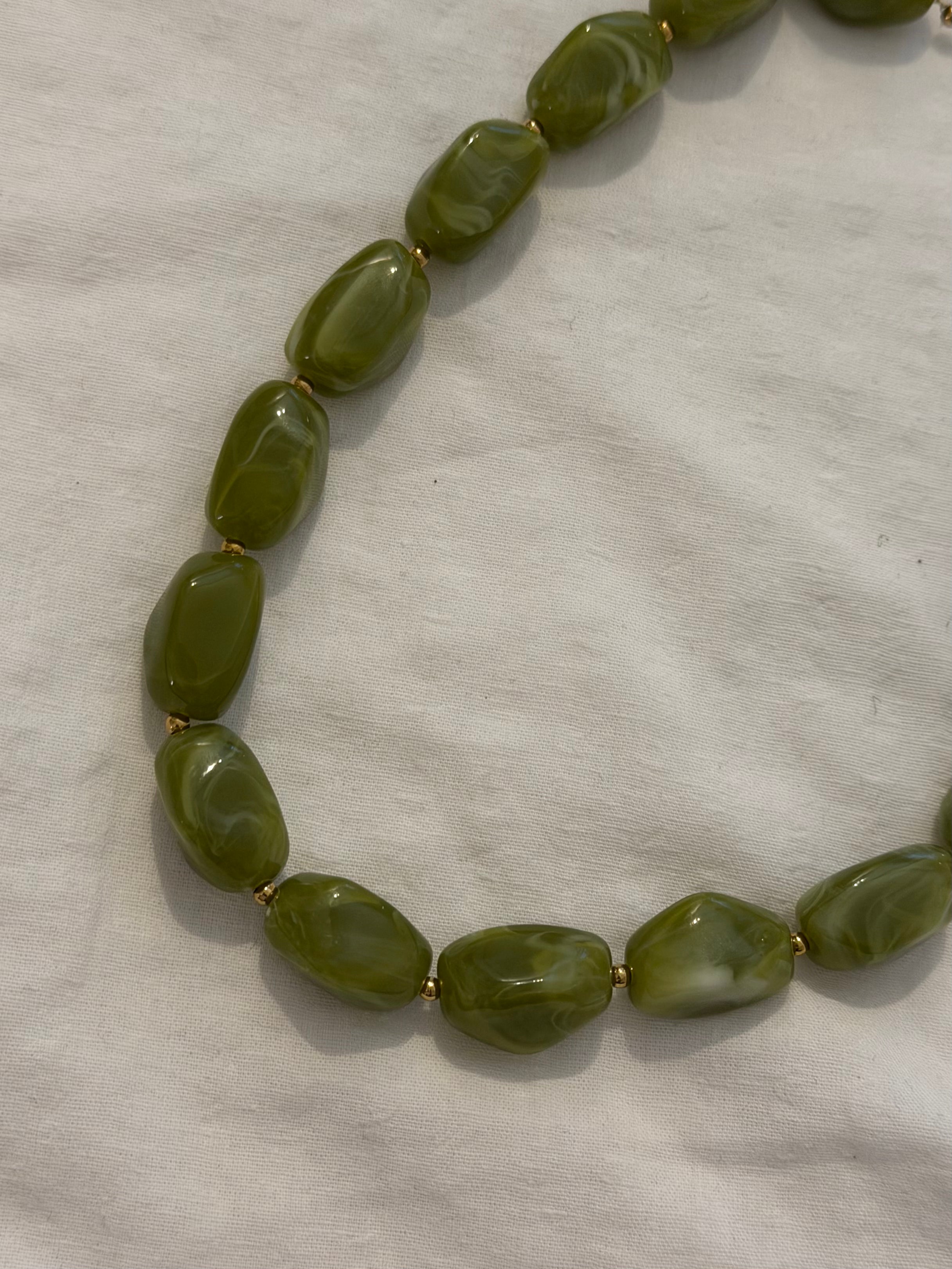 Chunky groene kralen ketting