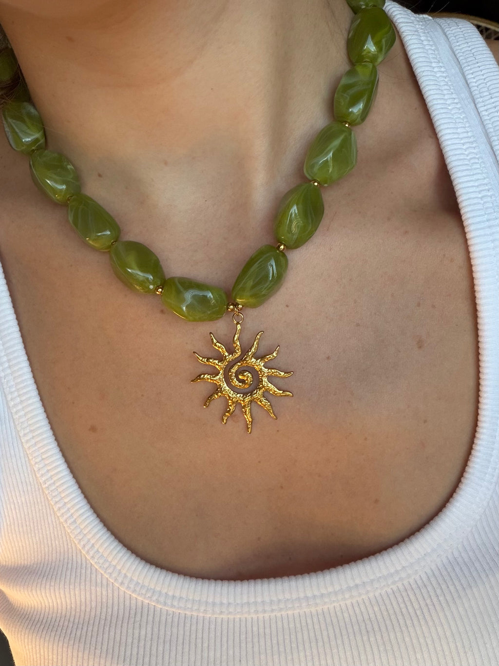 Groene sunny kralen ketting