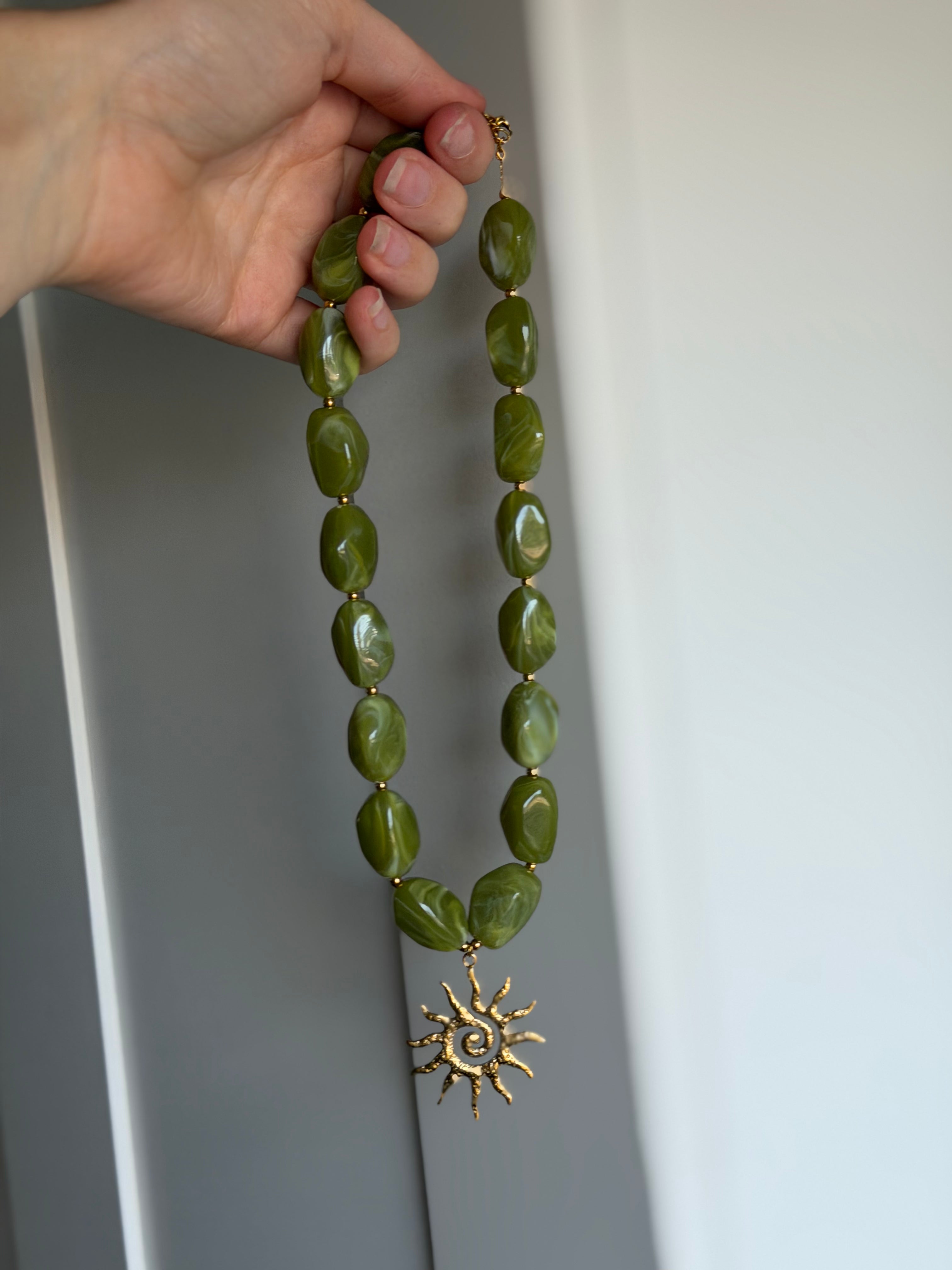 Groene sunny kralen ketting