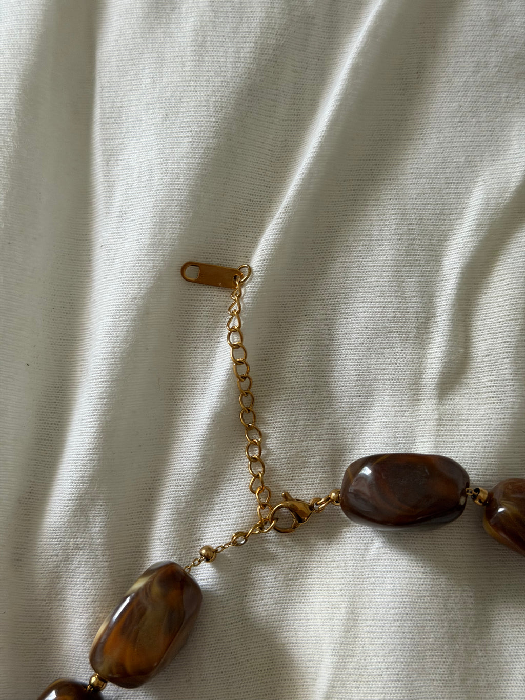 Chunky bruine kralen ketting