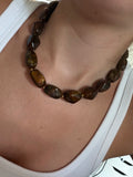Chunky bruine kralen ketting