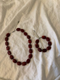 Rode kralen set (ketting en armband)
